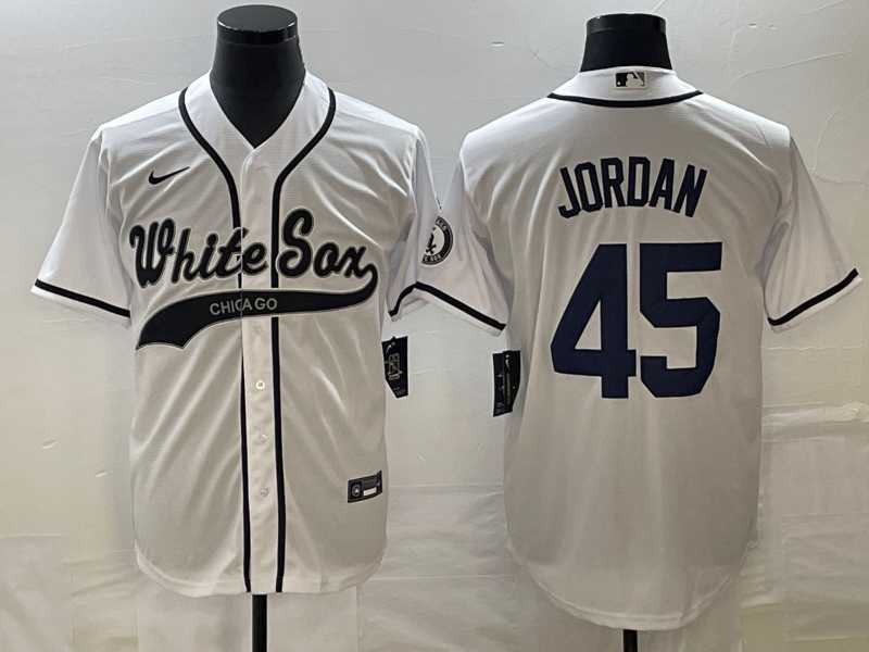 Men%27s Chicago White Sox #45 Michael Jordan White Cool Base Stitched Jersey->chicago white sox->MLB Jersey